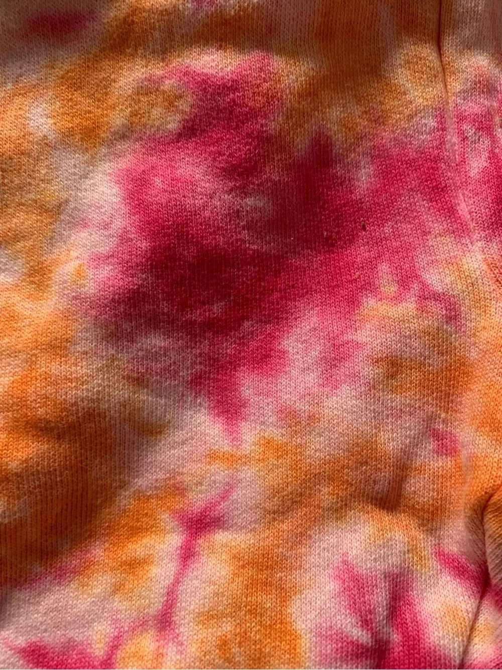 Girls' Tie-Dye Pink & Orange Knit Shorts with Elastic Waist